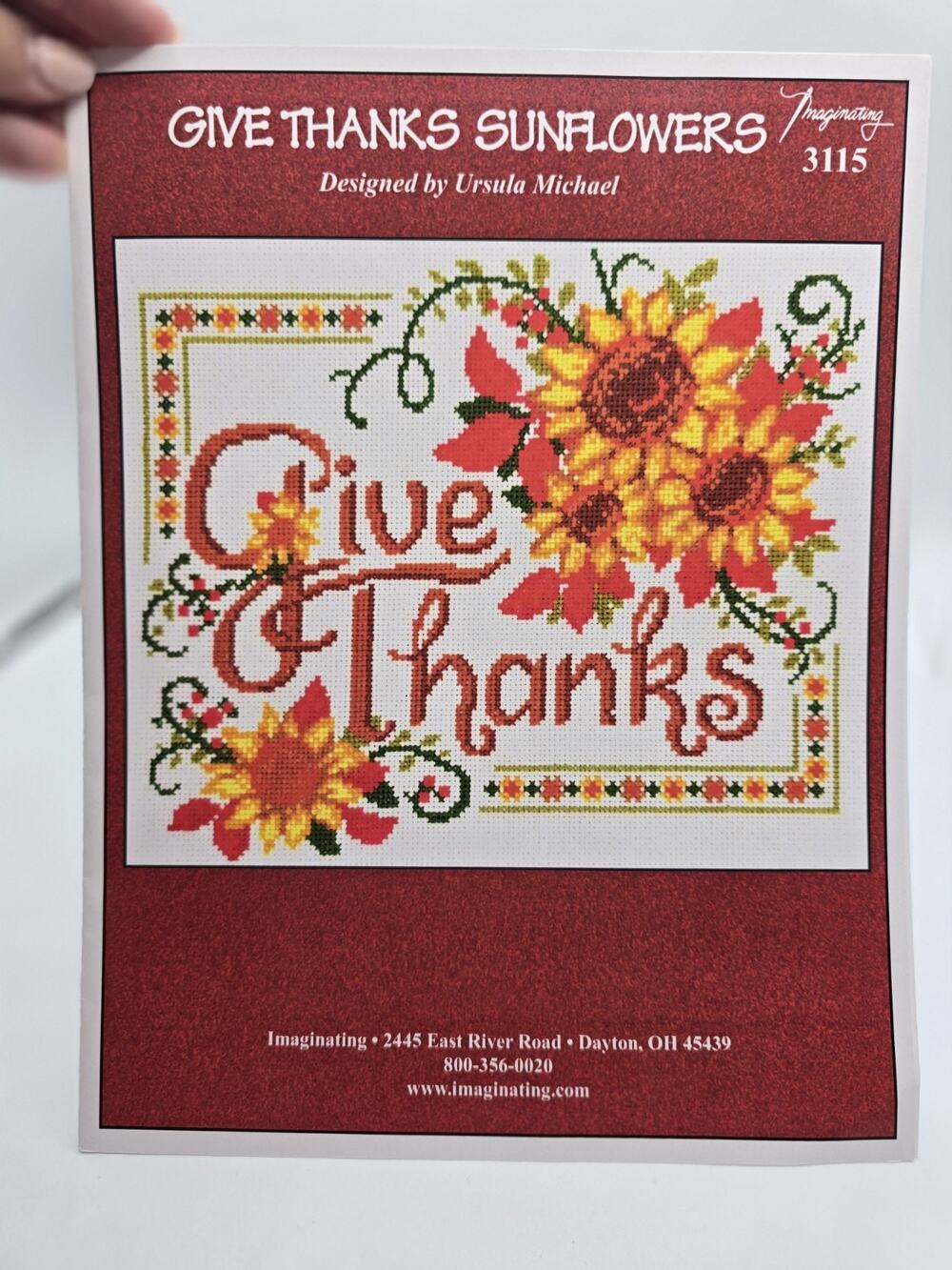 Ursula Michael Imaginating Counted Cross Stitch Kit~Give Thanks Sunflowers